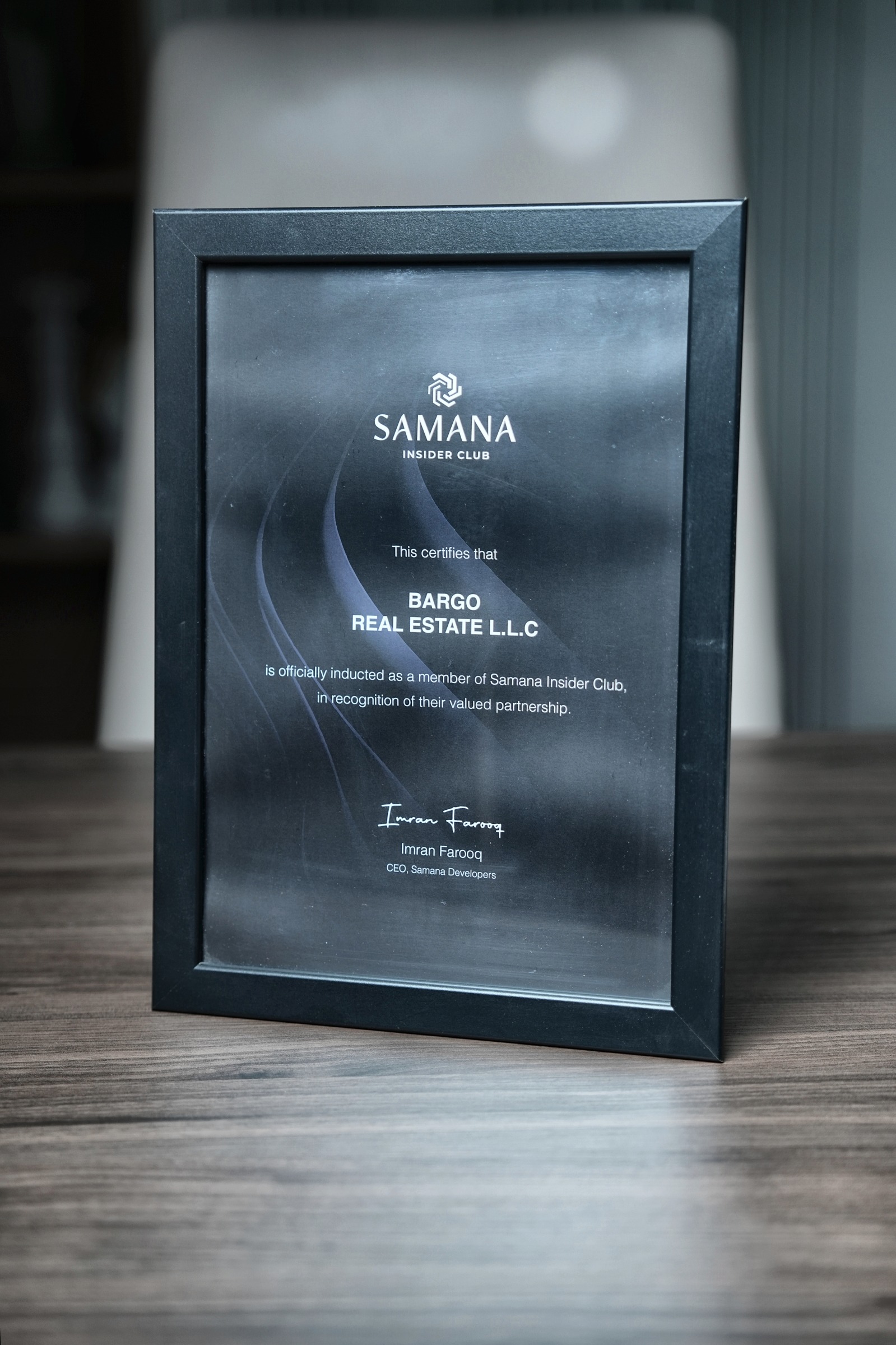 SAMANA Insider Club membership recognition